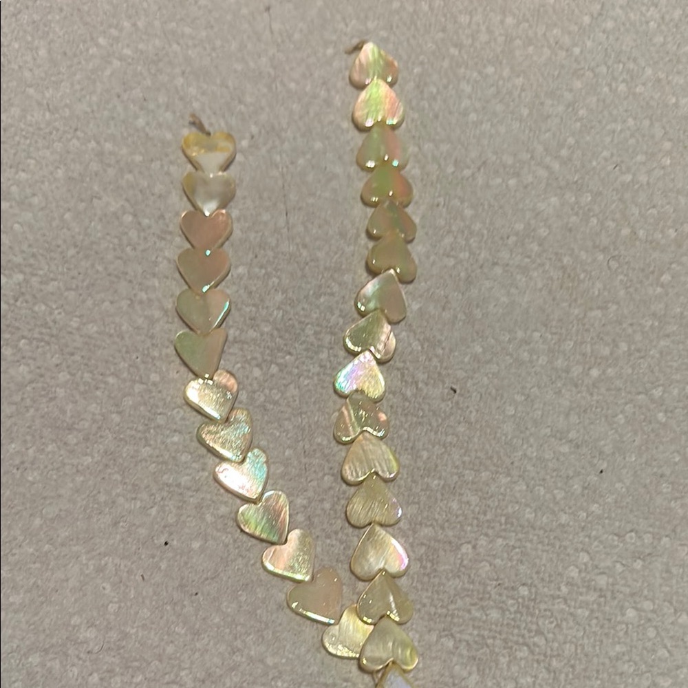 Mother of Pearl Heart Necklace - Iridescent Cream